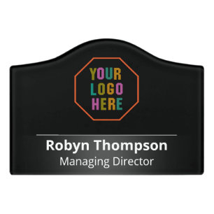 Office Door Plate Customizable Name, with logo Sign