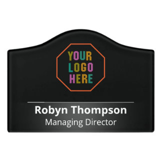 Office Door Plate Customizable Name, with logo Sign