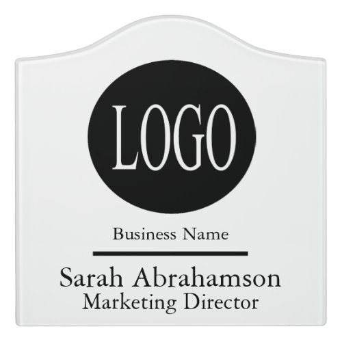 Office Door Sign Black and White Custom Logo