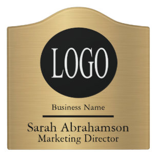 Office Door Sign Gold Color Custom Logo