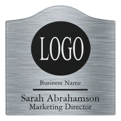Office Door Sign Silver Color Custom Logo