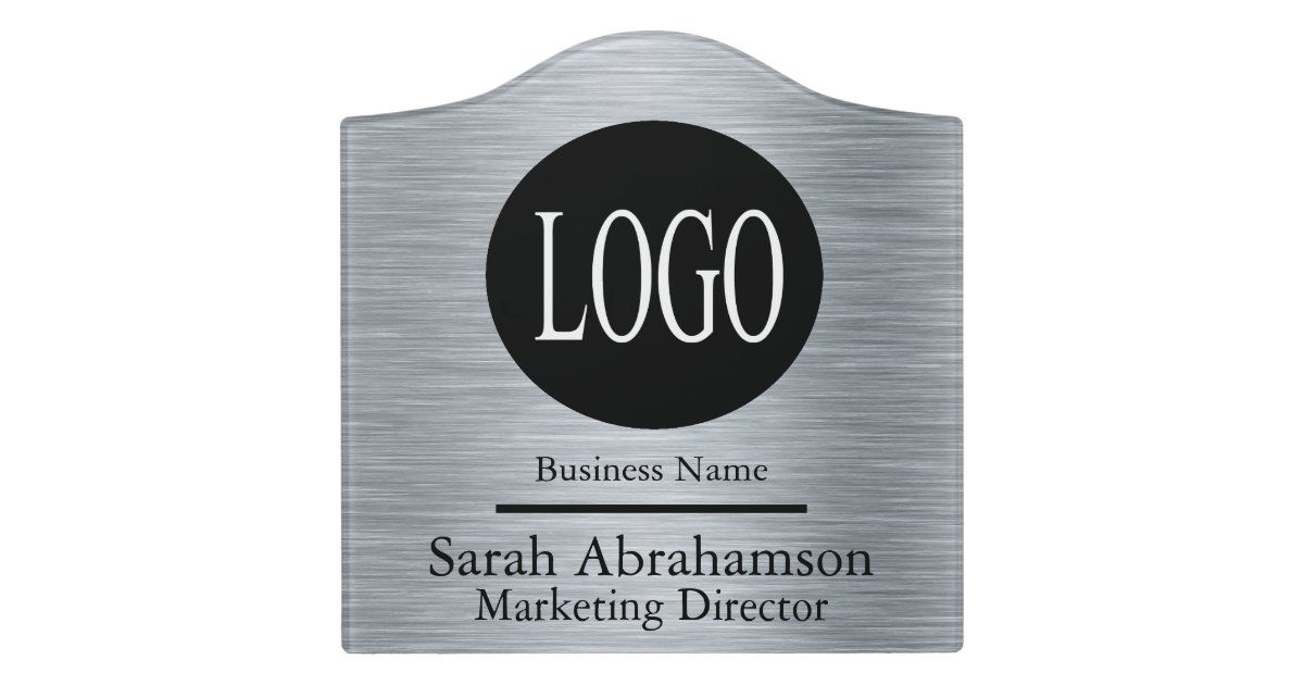 Your Company Logo Office Door Sign Metallic Look