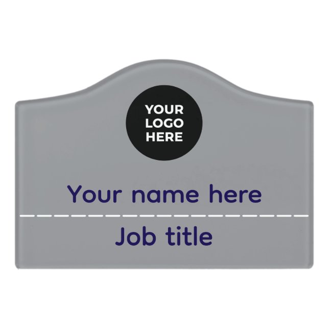  Office Door Sign with Business Logo and Name (Small Crest Front)