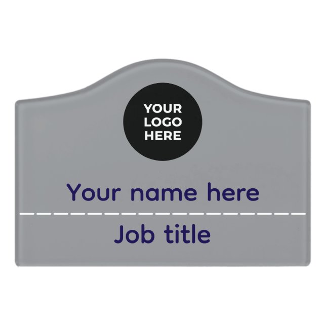  Office Door Sign with Business Logo and Name (Small Crest Front)