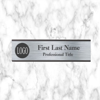 Office Door Signs Silver Color Logo Sign