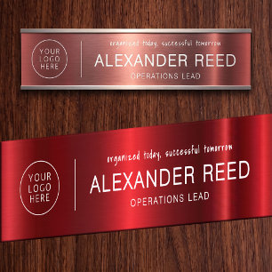 Office Door With Logo Name Plates Bold