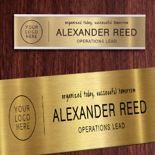 Office Door With Logo Name Plates Bronze