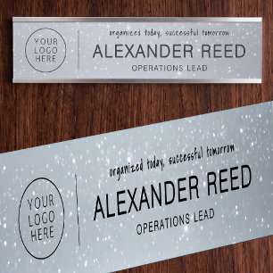 Office Door With Logo Name Plates Glitter