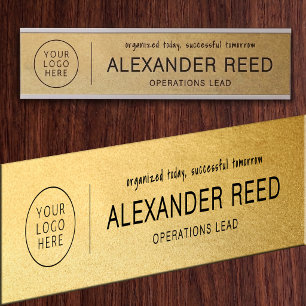 Office Door With Logo Name Plates Gold