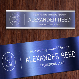 Office Door With Logo Name Plates Navy