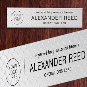 Office Door With Logo Name Plates Silver