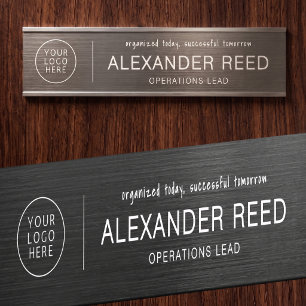 Office Door With Logo Name Plates Sleek