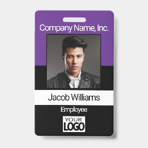 Office Employee Photo Badges - Black / Purple