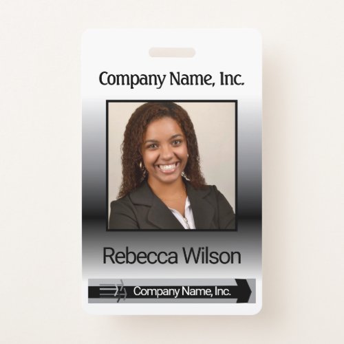 Office Employee Picture Badge _ Black