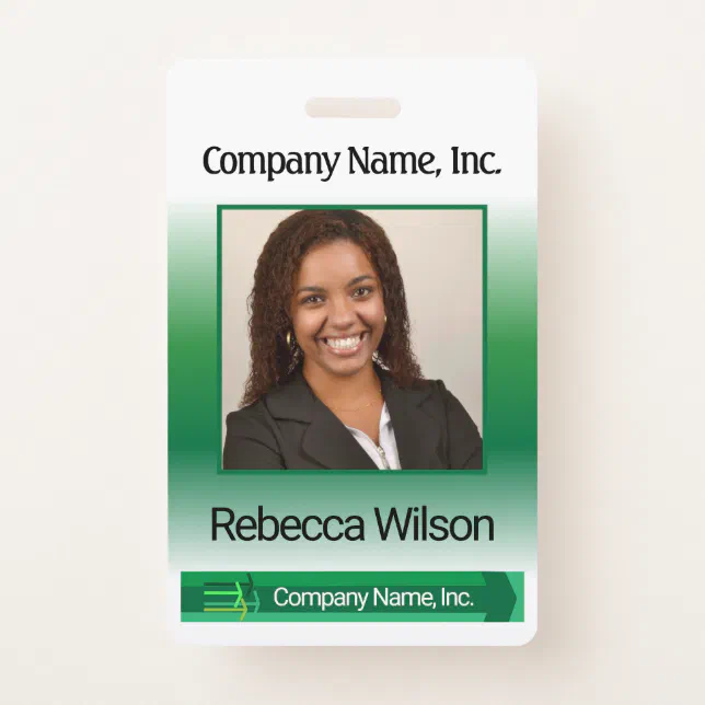 Office Employee Picture Badge - Green | Zazzle