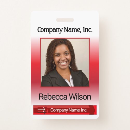 Office Employee Picture Badge _ Red