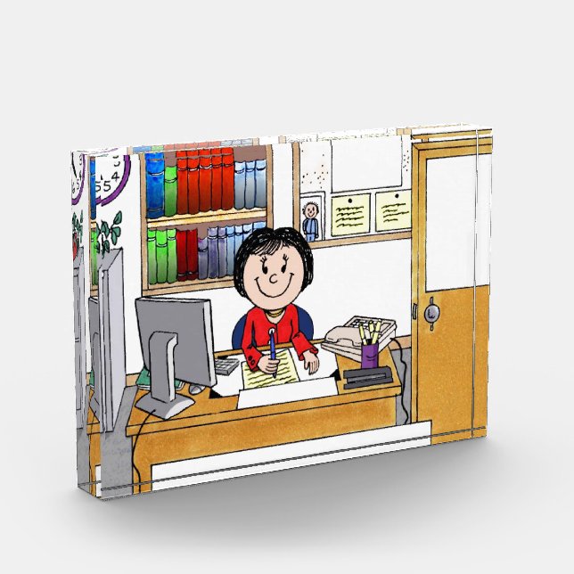 Office, Female - Personalized Cartoon Gift (Left)