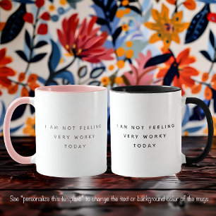 Office Funny Quote Trendy Black Font Two Tone Mug