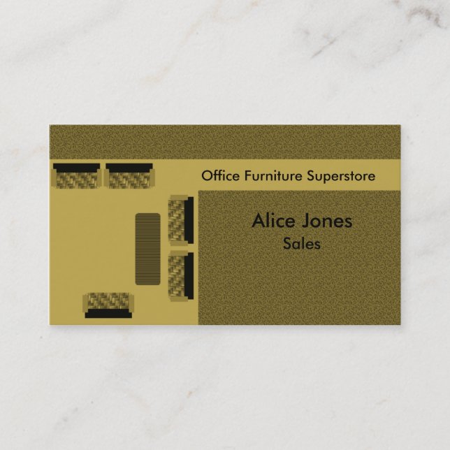 Office Furniture Business Card, Beige Business Card (Front)