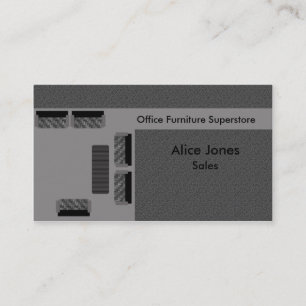 Office Furniture Business Card, Gray Business Card
