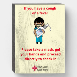 Office Gel and Mask Infection Control Sign