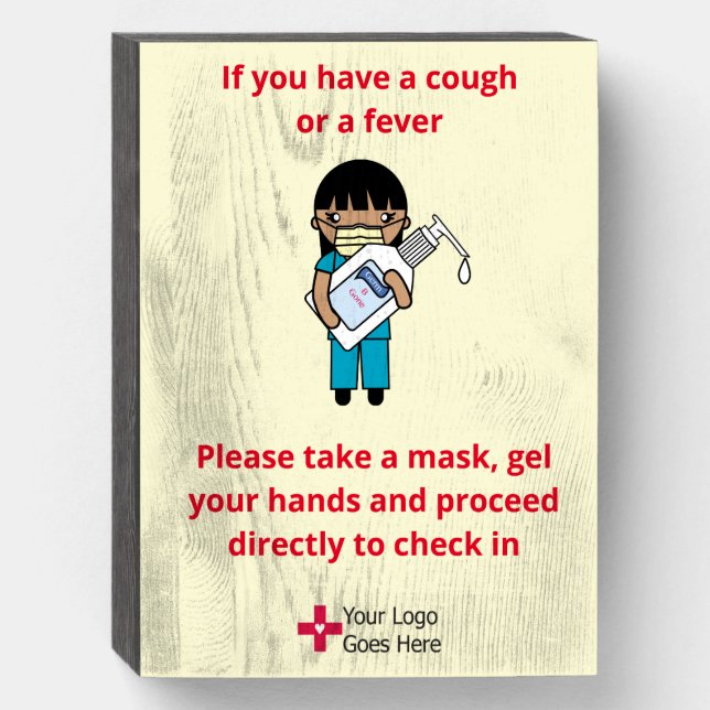 Office Gel and Mask Infection Control Sign (Front Vertical)