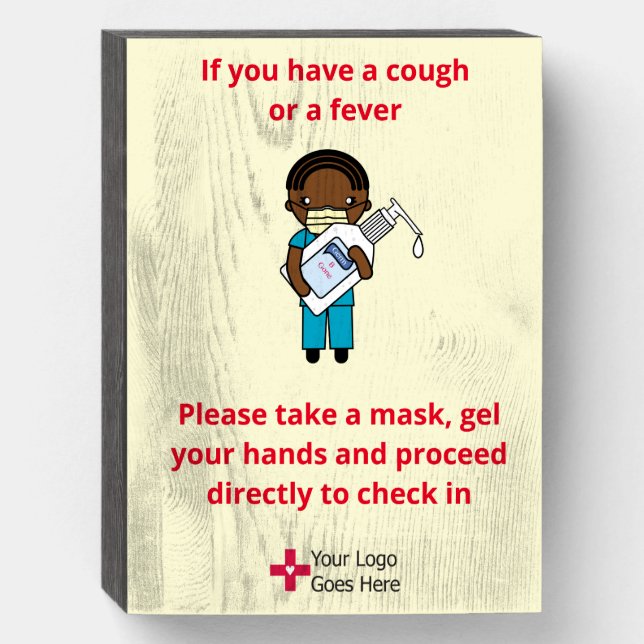 Office Gel and Mask Infection Control Sign (Front Vertical)