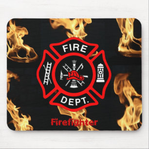 Office Gift for Firefighters Maltese Cross Fire Mouse Pad