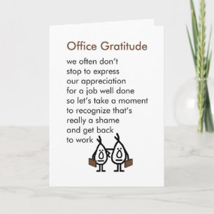 Office Gratitude - A funny Office Thank You Poem Card