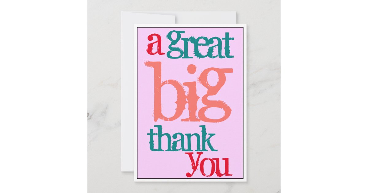 Office Great Big Thank You Casual Card | Zazzle