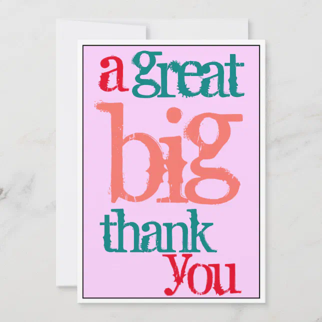 Office Great Big Thank You Casual Card | Zazzle