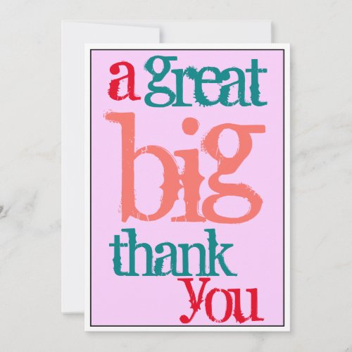 Office Great Big Thank You Casual Card