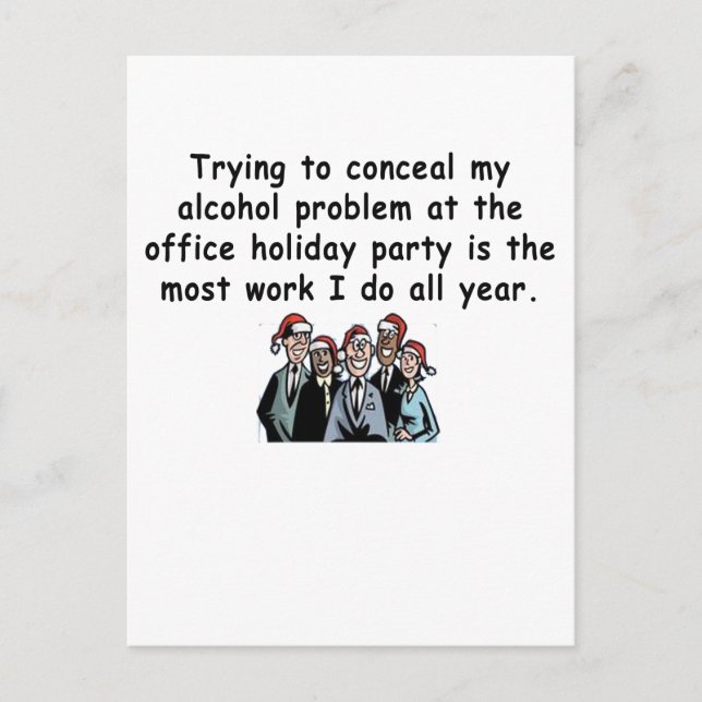 Office Holiday Party Humor Invitation Postcard (Front)
