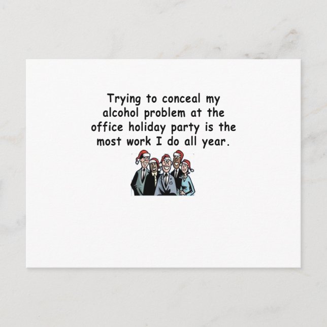 Office Holiday Party Humor Invitation Postcard (Front)