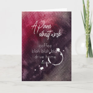 Office Humor Accountant Work Alcohol Wine Funny Card