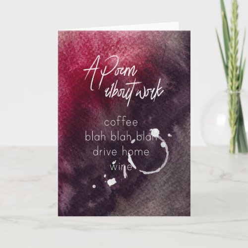 Office Humor Accountant Work Alcohol Wine Funny Card