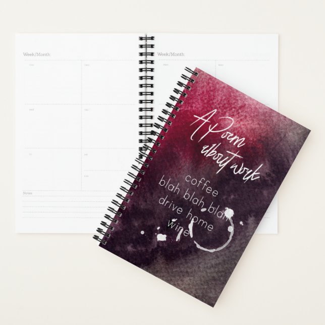 Office Humor Accountant Work Alcohol Wine Funny Planner (Display)