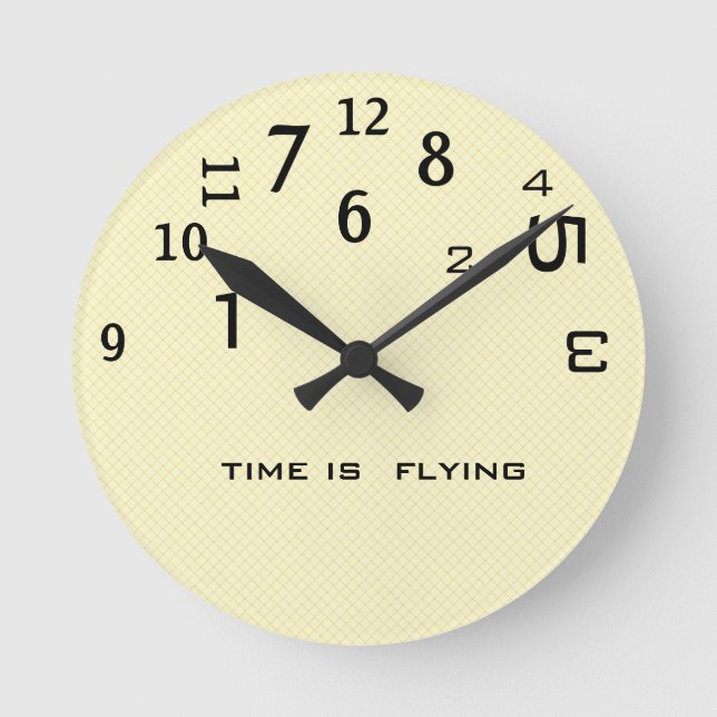Office Humor Backwards Time Round Clock (Front)