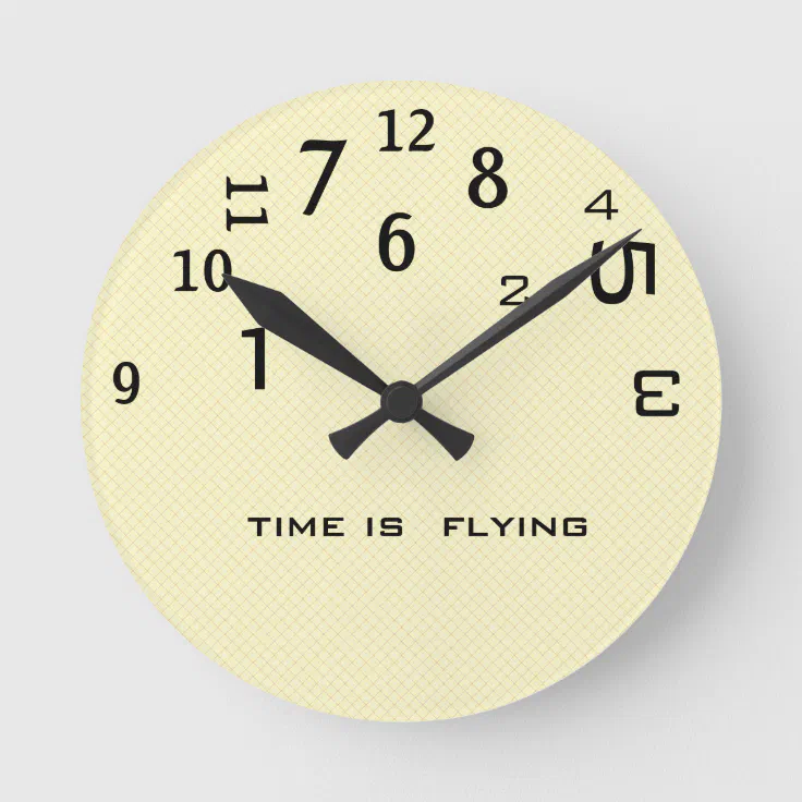 Office Humor Backwards Time Round Clock | Zazzle