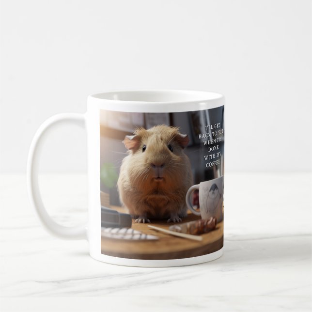 Office Humor Guinea Pig Coffee Break Coffee Mug (Left)