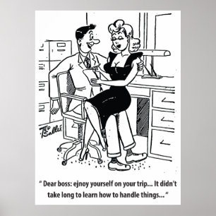 Office Humor, Man and Pretty Woman Poster