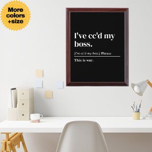 Office Humor: Printable Wall Art for a Fun Work Sp Award Plaque