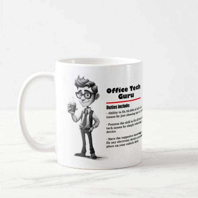 Office Humor Tech Guru Coffee Mug 2 (Left)