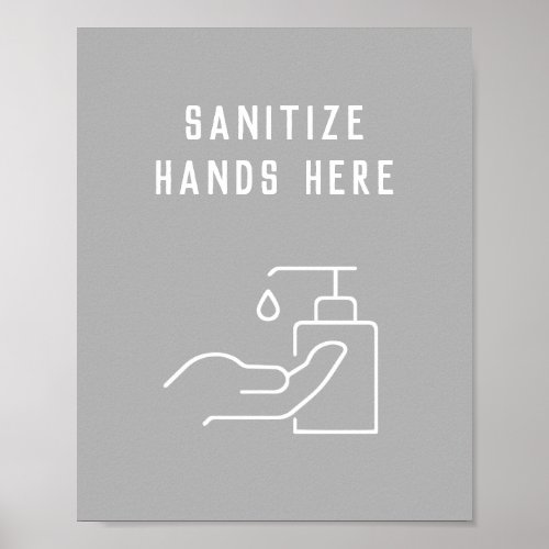 Office Hygiene Sanitize Your Hands Here Poster