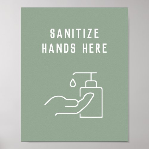 Office Hygiene Sanitize Your Hands Here Poster