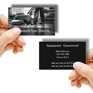Office Janitor Commercial Cleaning Business Cards