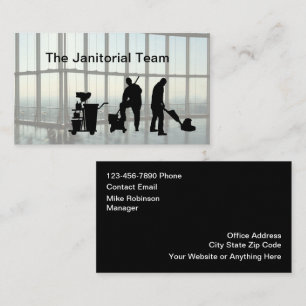 Office Janitorial Cleaning Service Business Card