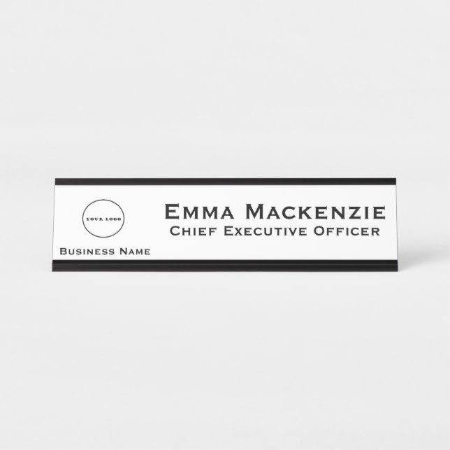Office Logo Business Desk Sign Name Plate (Front)