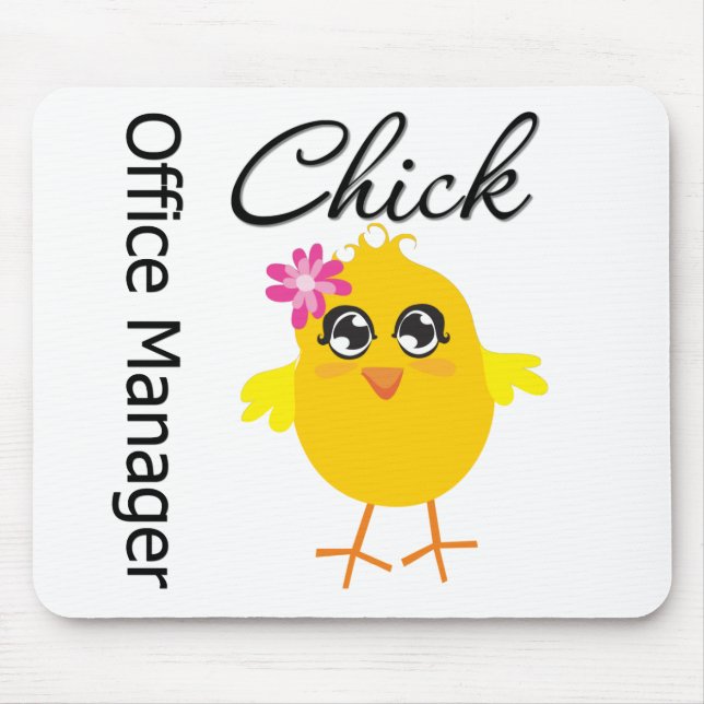 Office Manager Chick Mouse Pad (Front)