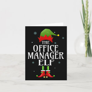 Office Manager Elf Xmas Matching Family Group Chri Card